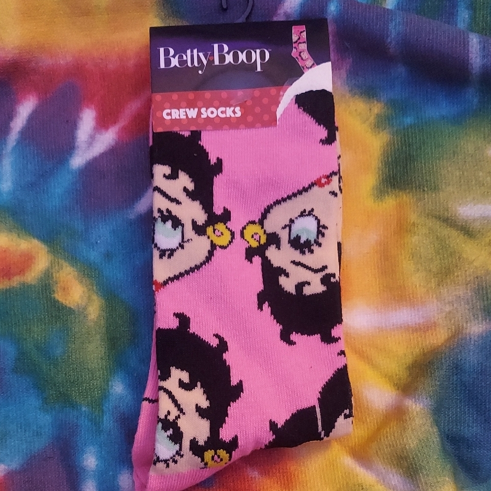 Betty Boop Pink Crew Socks